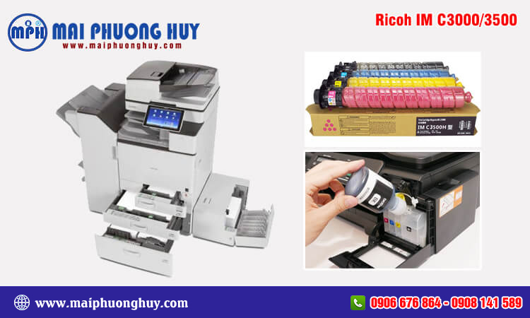Máy màu cho thuê gói cao cấp khổ giấy A4-A3-A5